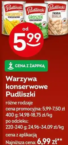 Żabka Warzywa konserwowe Pudliszki różne rodzaje oferta
