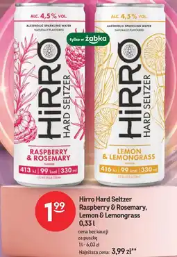 Żabka Hirro Hard Seltzer Raspberry & Rosemary, Lemon & Lemongrass oferta