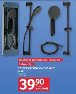Selgros Zestaw prysznicowy czarny mat 3-funkcyjny 3 elementy oferta