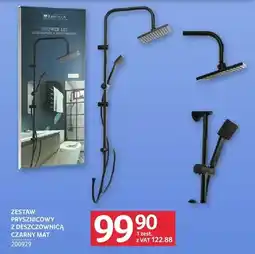 Selgros Zestaw prysznicowy z deszczownicą czarny mat oferta