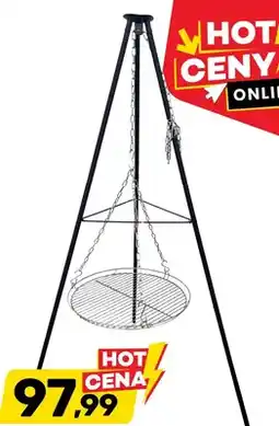 Bricomarche Grill ogniskowy na trójnogu stalowy ruszt: 51 cm, z regulacją chromowany oferta