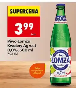 Biedronka Piwo bezalkoholowe Łomża Radler Kwaśny Agrest 0,0% oferta