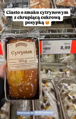 ALDI Ciasto cytryniak o smaku cytrynowym z chrupiącą cukrową posypką oferta