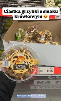 ALDI Ciastka grzybki o smaku krówkowym Krówkowe Kapelutki oferta