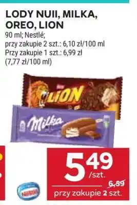 Stokrotka Market Lody Nuii, Milka, Oreo, Lion oferta