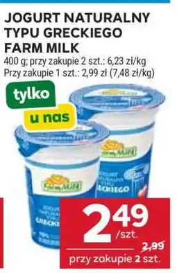 Stokrotka Market Jogurt naturalny typu greckiego Farm Milk oferta