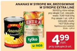 Stokrotka Market Ananas w syropie MK, Brzoskwinie w syropie Extra Line oferta