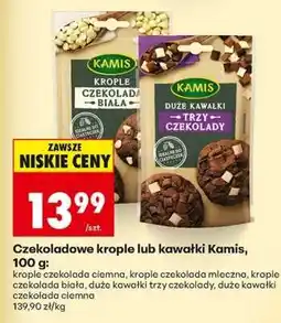 Biedronka Czekoladowe krople lub kawałki Kamis, 100 g oferta