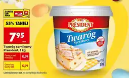 Biedronka Twaróg sernikowy PRÉSIDENT 1 kg oferta