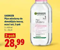 Lidl GARNIER Płyn micelarny do demakijażu twarzy, oczu i ust, 2-pak oferta