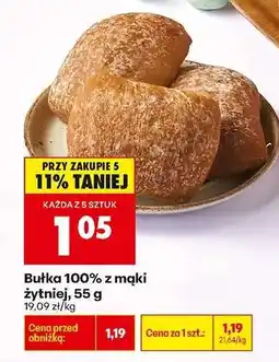 Biedronka Bułka 100 % z mąki żytniej 55 g oferta