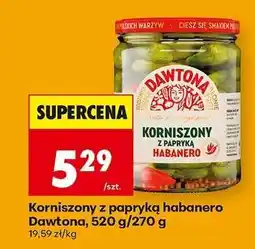Biedronka Korniszony z papryką habanero Dawtona, 520 g/270 g oferta