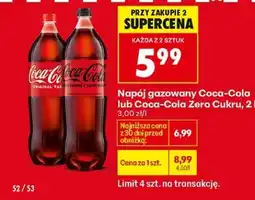 Biedronka Napój gazowany Coca-Cola lub Coca-Cola Zero Cukru, 2 l oferta