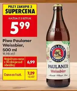 Biedronka Piwo Paulaner Weissbier, 500 ml oferta