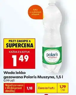 Biedronka Woda lekko gazowana Polaris Muszyna, 1,5 l oferta