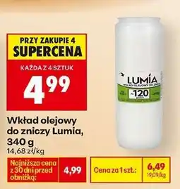 Biedronka Wkład olejowy do zniczy Lumia , 340 g oferta