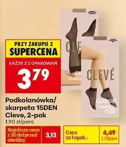 Biedronka Podkolanówka/skarpetka 15DEN Cleve, 2-pak oferta