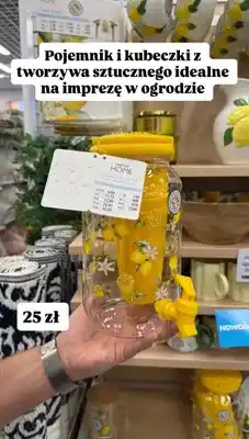 Pepco Pojemnik z kranem i kubeczkami z tworzywa sztucznego oferta