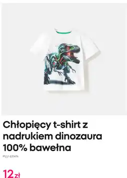 Pepco Chłopięcy t-shirt z nadrukiem dinozaura 100% bawełna oferta