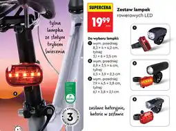 Biedronka Zestaw lampek rowerowych LED zasilane bateryjnie oferta