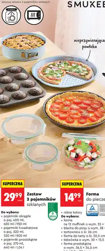 Biedronka Zestaw 3 pojemników szklanych Smukee oferta