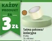 E.Leclerc Taśma pakowa/ izolacyjna Profix 35 x 48 mm/ 10 m x 0,13 x 19 mm oferta