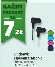 E.Leclerc Słuchawki Esperanza/Msonic EH193K/KB/190K/ EGH201B/MH132 oferta