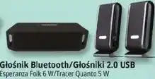 E.Leclerc Głośnik Bluetooth/Głośniki 2.0 USB Esperanza Folk 6 W/Tracer Quanto 5 W oferta