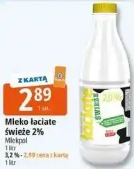 E.Leclerc Mleko łaciate świeże 2% Mlekpol oferta