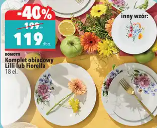 DOMOTTI Komplet obiadowy Lilli lub Fiorella 18 el