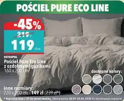 Biedronka Pościel Pure Eco Line Detexpol z ozdobnymi guzikami 160 x 200 cm oferta