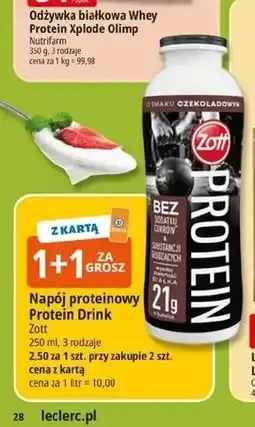 E.Leclerc Napój proteinowy Protein Drink Zott oferta