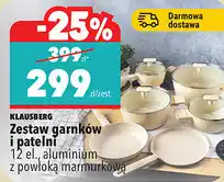 Biedronka Zestaw garnków i patelni Klausberg 12 el., aluminium z powłoką marmurkową oferta