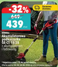 Biedronka EINHELL Akumulatorowa podkaszarka GE-CT 18/28 z akumulatorem i ładowarką oferta