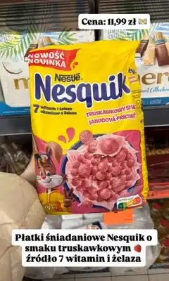 Biedronka Płatki śniadaniowe o smaku truskawkowym źródło 7 witamin i żelaza oferta