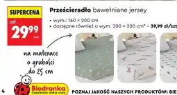 Biedronka Prześcieradło bawełniane jersey 160x200 cm oferta