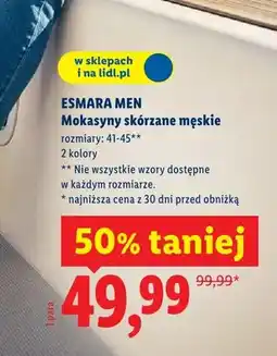 Lidl Mokasyny skórzane męskie oferta