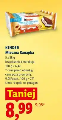 Lidl Mleczna Kanapka brzoskwinia i marakuja oferta