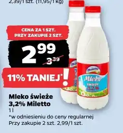 Netto Mleko świeże 3,2% Miletto oferta