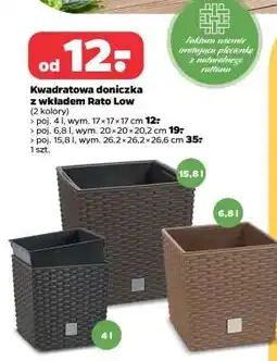 Netto Kwadratowa doniczka z wkładem Rato Low oferta