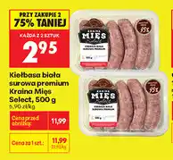 Biedronka Kiełbasa biała surowa premium Kraina Mięs Select oferta