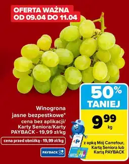Carrefour Winogrona jasne bezpestkowe oferta