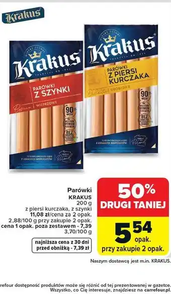 Carrefour Parówki KRAKUS oferta