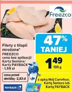 Carrefour Filety z tilapii mrożone* FREEZCO oferta