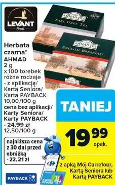 Carrefour Herbata czarna AHMAD różne rodzaje oferta