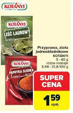Carrefour Przyprawa, zioła jednoskładnikowe KOTÁNYI oferta