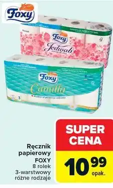 Carrefour Ręcznik papierowy FOXY 8 rolek 3-warstwowy oferta
