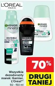 Carrefour Wszystkie dezodoranty marek: Garnier, L'Oréal oferta