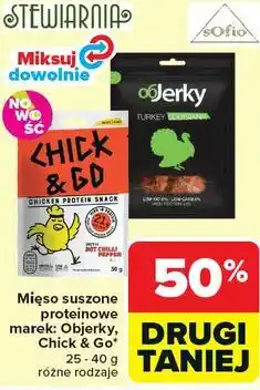 Carrefour Mięso suszone proteinowe Objarky, Chick & Go 25 - 40 g, różne rodzaje oferta