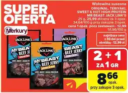 Carrefour Wołowina suszona ORIGINAL, TERIYAKI, SWEET & HOT HIGH PROTEIN MR BEAST JACK LINK'S oferta